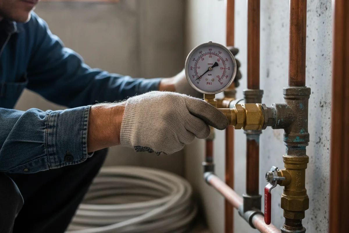 Pressure testing a repaired line during Water Line Repair in Boulder City