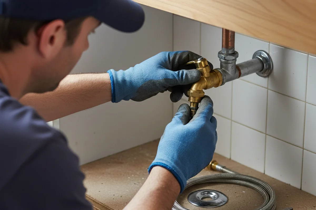 Shutoff valve and fitting work during Burst Pipe Repair in Boulder City